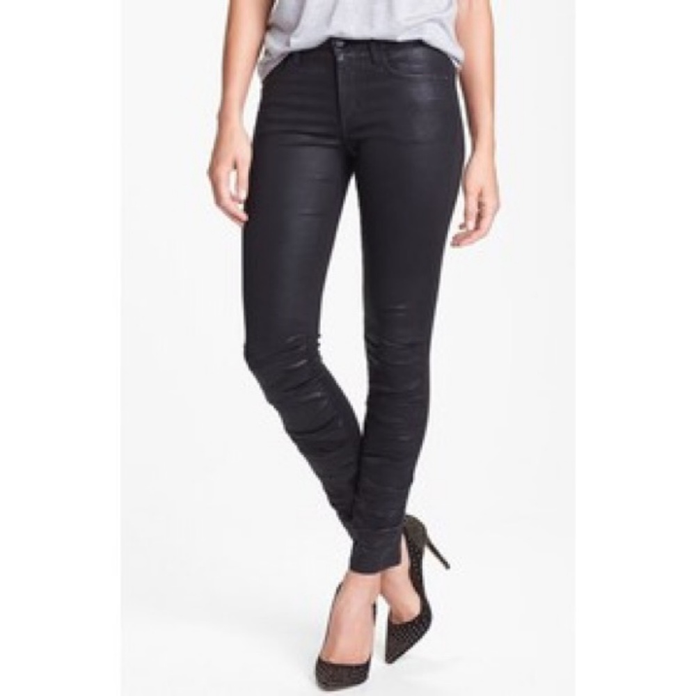 Joe's Jeans coated, ruched, skinny ankle